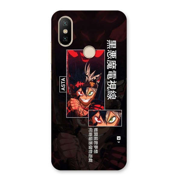 Asta Black Clover Back Case for Mi A2