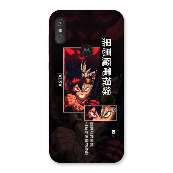 Asta Black Clover Back Case for Motorola One Power