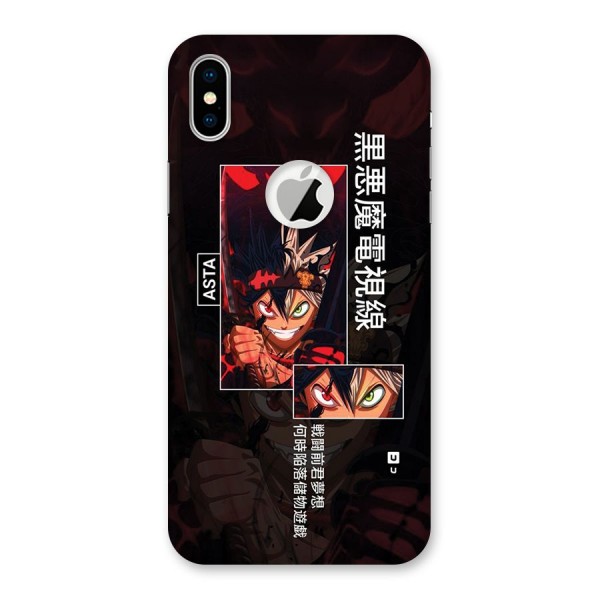 Asta Black Clover Back Case for iPhone XS Logo Cut