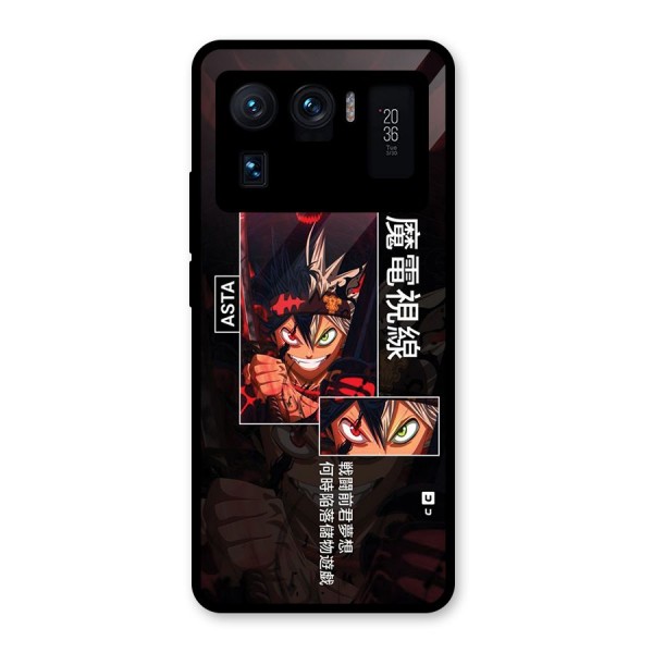 Asta Black Clover Glass Back Case for Mi 11 Ultra