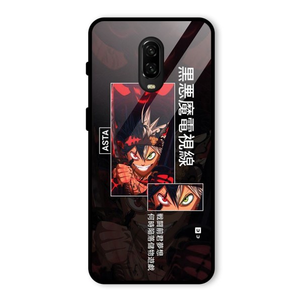 Asta Black Clover Glass Back Case for OnePlus 6T