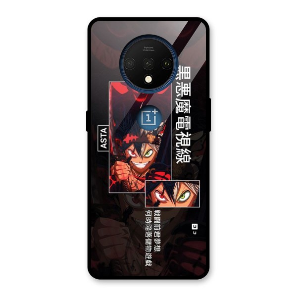 Asta Black Clover Glass Back Case for OnePlus 7T