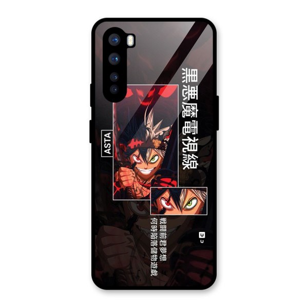 Asta Black Clover Glass Back Case for OnePlus Nord