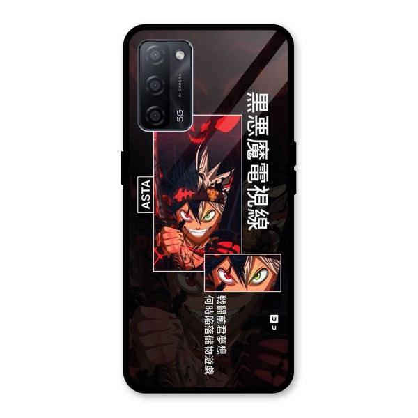 Asta Black Clover Glass Back Case for Oppo A53s 5G