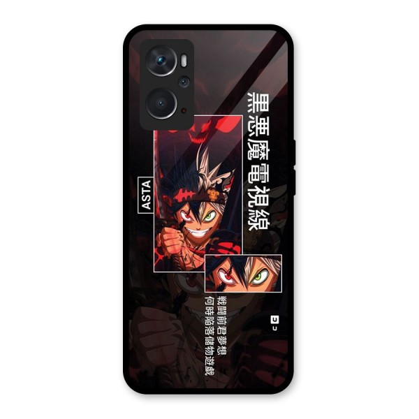 Asta Black Clover Glass Back Case for Oppo K10 4G