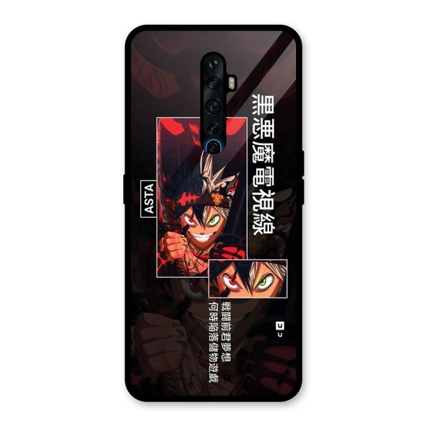 Asta Black Clover Glass Back Case for Oppo Reno2 F