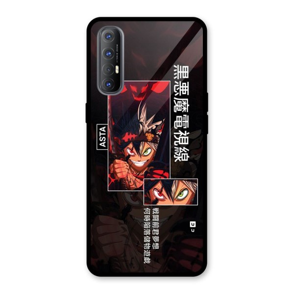 Asta Black Clover Glass Back Case for Oppo Reno3 Pro