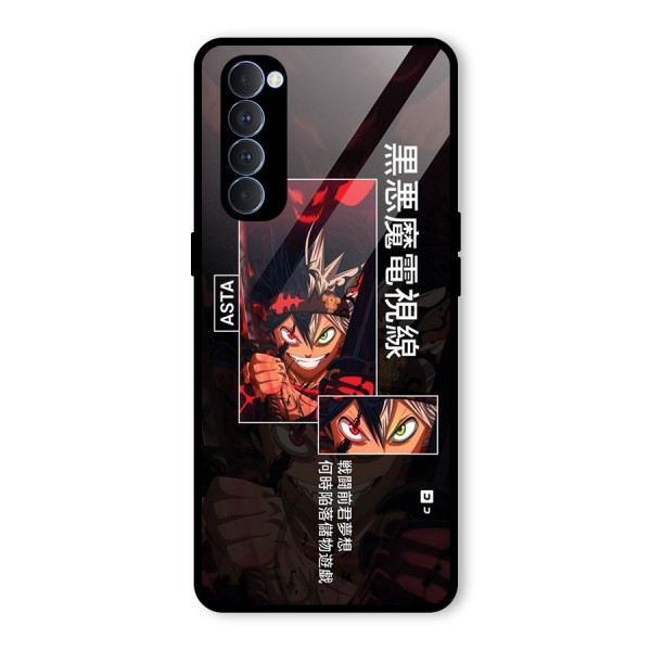 Asta Black Clover Glass Back Case for Oppo Reno4 Pro