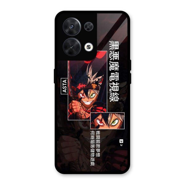 Asta Black Clover Glass Back Case for Oppo Reno8 5G