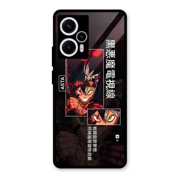 Asta Black Clover Glass Back Case for Poco F5