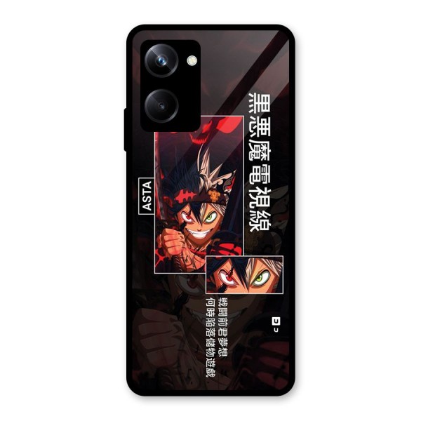 Asta Black Clover Glass Back Case for Realme 10 Pro