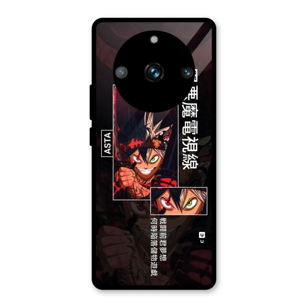 Asta Black Clover Glass Back Case for Realme 11 Pro