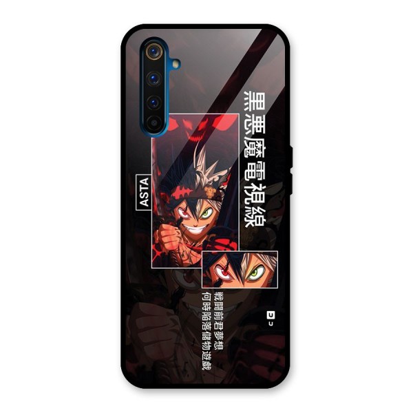 Asta Black Clover Glass Back Case for Realme 6 Pro