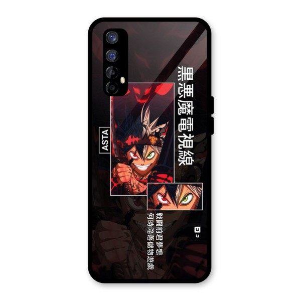 Asta Black Clover Glass Back Case for Realme 7