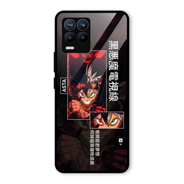 Asta Black Clover Glass Back Case for Realme 8