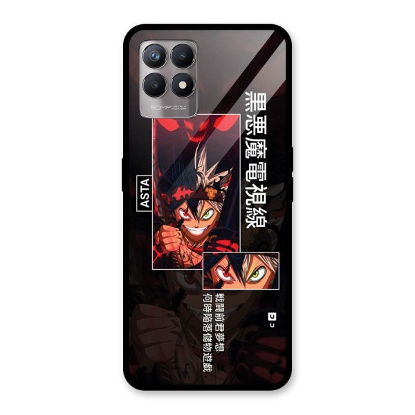 Asta Black Clover Glass Back Case for Realme 8i