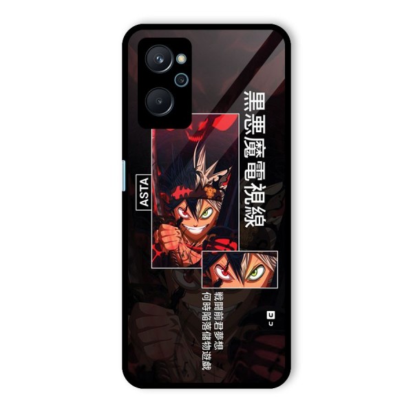 Asta Black Clover Glass Back Case for Realme 9i