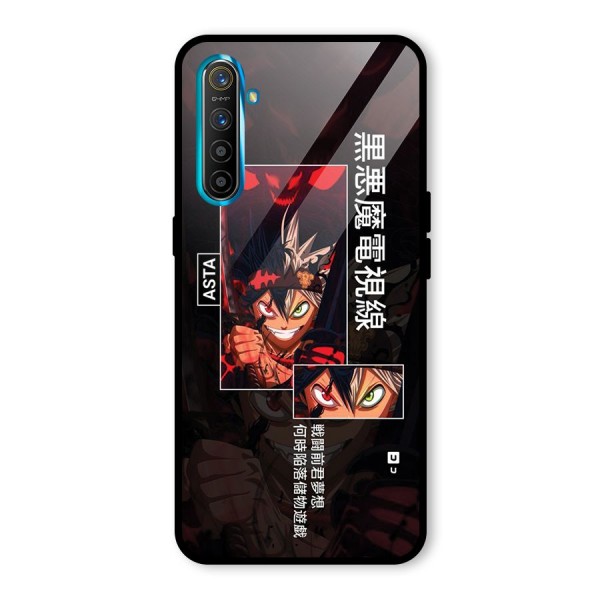 Asta Black Clover Glass Back Case for Realme X2