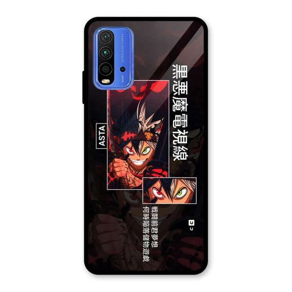 Asta Black Clover Glass Back Case for Redmi 9 Power