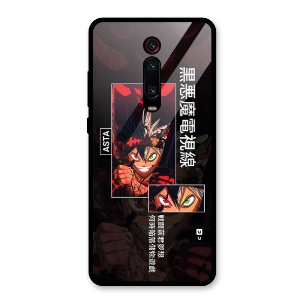 Asta Black Clover Glass Back Case for Redmi K20