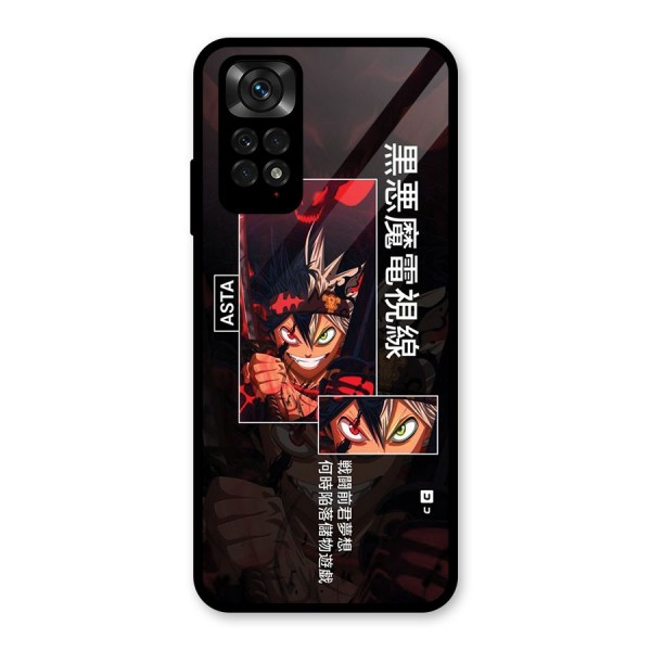 Asta Black Clover Glass Back Case for Redmi Note 11