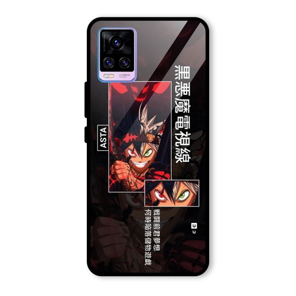 Asta Black Clover Glass Back Case for Vivo V20 Pro