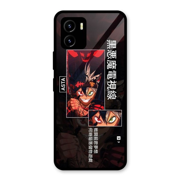 Asta Black Clover Glass Back Case for Vivo Y15s