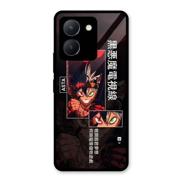 Asta Black Clover Glass Back Case for Vivo Y36