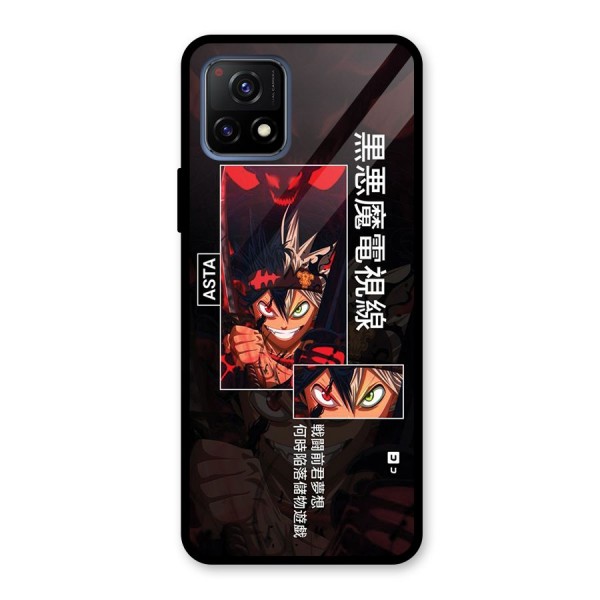 Asta Black Clover Glass Back Case for Vivo Y72 5G