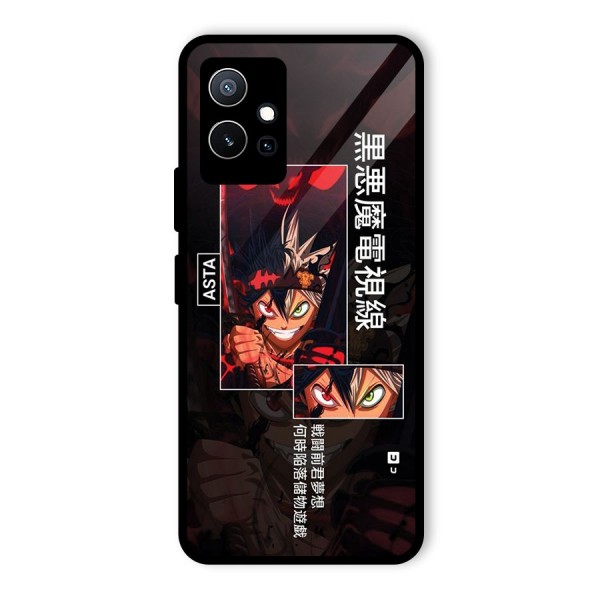 Asta Black Clover Glass Back Case for Vivo Y75 5G