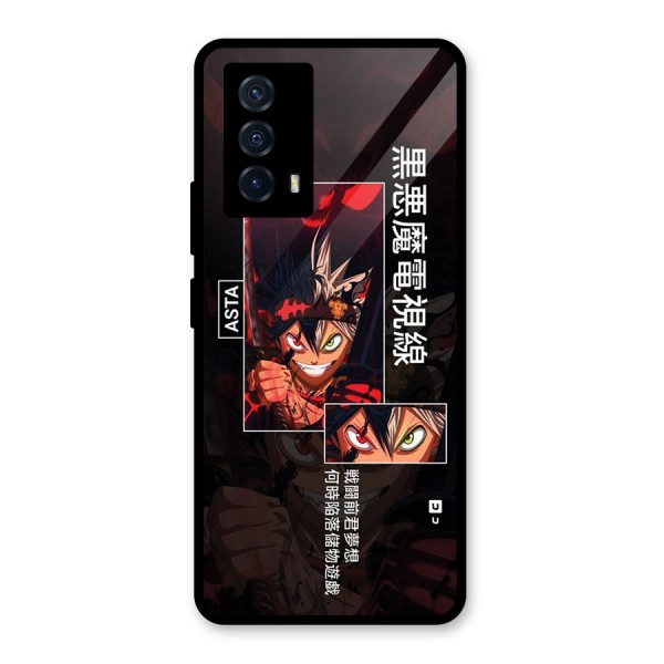 Asta Black Clover Glass Back Case for Vivo iQOO Z5