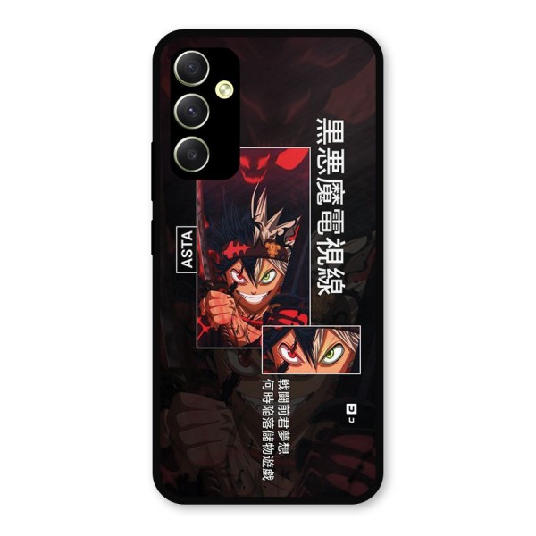 Asta Black Clover Metal Back Case for Galaxy A34