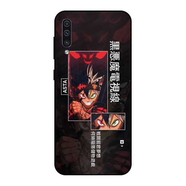 Asta Black Clover Metal Back Case for Galaxy A50