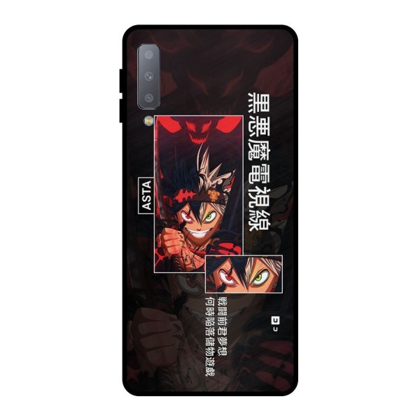 Asta Black Clover Metal Back Case for Galaxy A7 (2018)