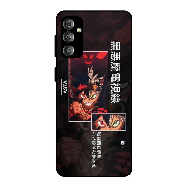 Asta Black Clover Metal Back Case for Galaxy F23