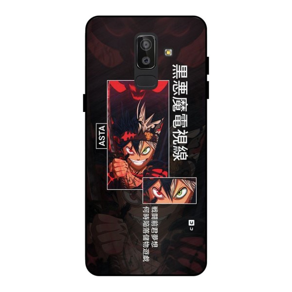 Asta Black Clover Metal Back Case for Galaxy J8