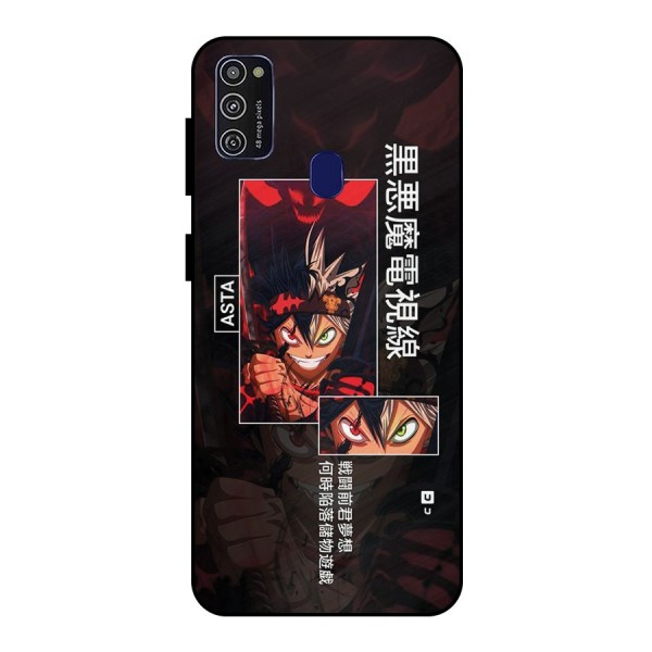 Asta Black Clover Metal Back Case for Galaxy M30s