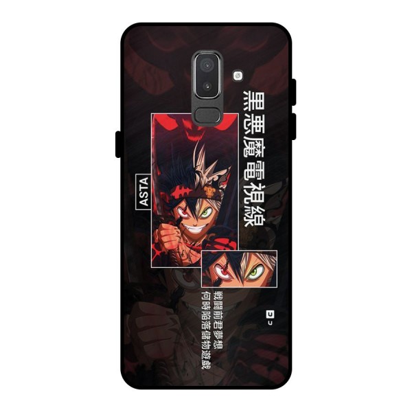 Asta Black Clover Metal Back Case for Galaxy On8 (2018)