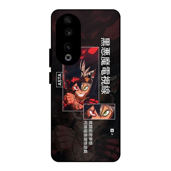 Asta Black Clover Metal Back Case for Honor 90