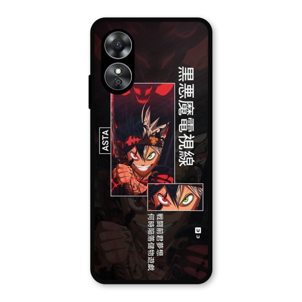 Asta Black Clover Metal Back Case for Oppo A17