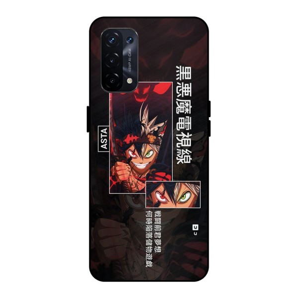 Asta Black Clover Metal Back Case for Oppo A74 5G