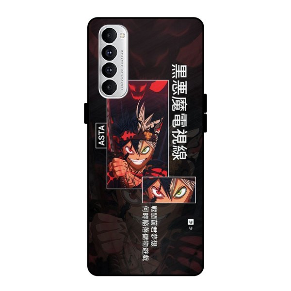 Asta Black Clover Metal Back Case for Oppo Reno4 Pro