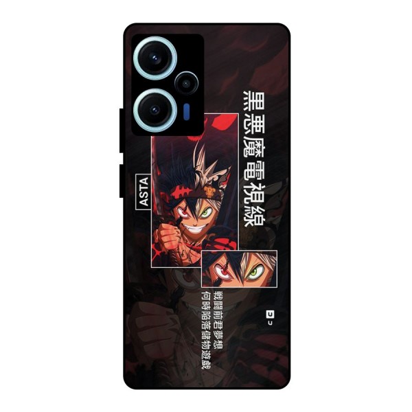 Asta Black Clover Metal Back Case for Poco F5