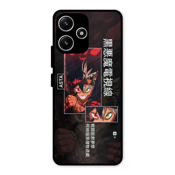 Asta Black Clover Metal Back Case for Poco M6 Pro