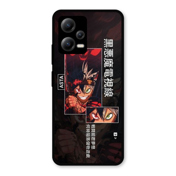 Asta Black Clover Metal Back Case for Poco X5