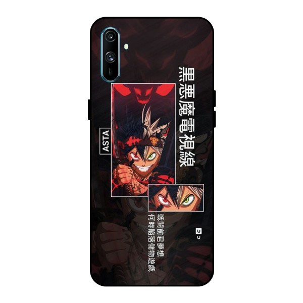 Asta Black Clover Metal Back Case for Realme C3