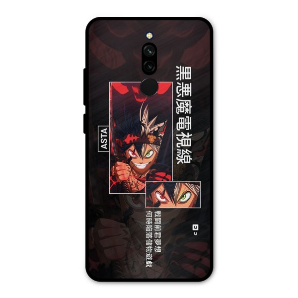 Asta Black Clover Metal Back Case for Redmi 8