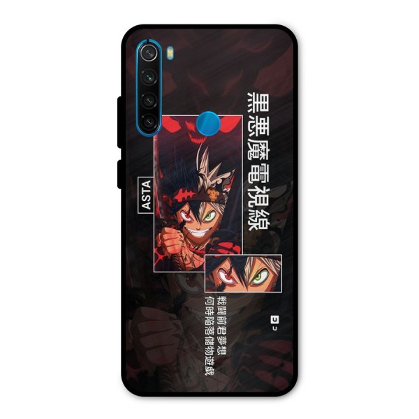 Asta Black Clover Metal Back Case for Redmi Note 8