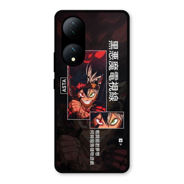 Asta Black Clover Metal Back Case for Vivo T2