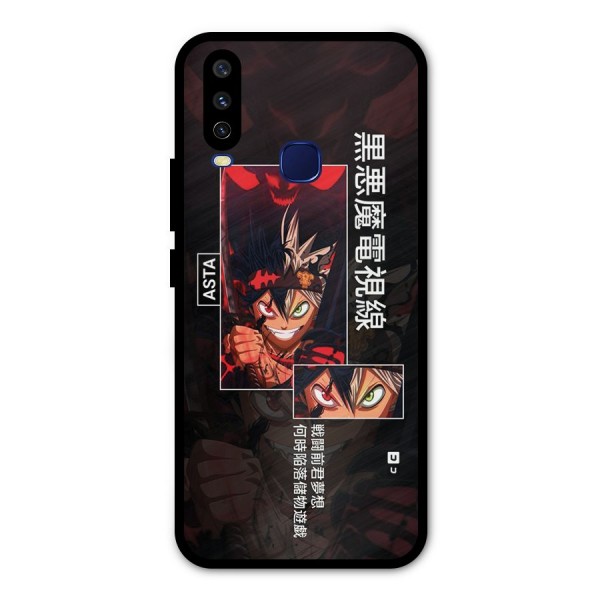 Asta Black Clover Metal Back Case for Vivo U10